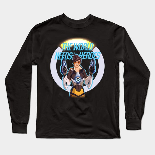 The World needs Heroes Long Sleeve T-Shirt by leo_queval